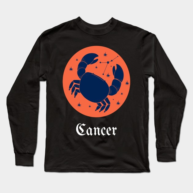 CANCER ZODIAC SIGN CANCER HOROSCOPE Long Sleeve T-Shirt by Top To Bottom